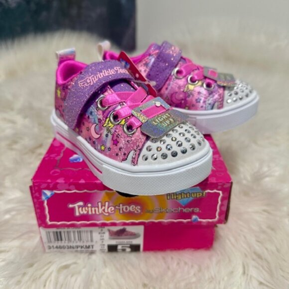 NIB Sketchers Twinkle Sparks/Unicorn Dreaming (pink,multicolour) Toddler… - Picture 6 of 7